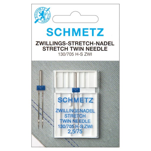 Igła podwójna do maszyn do szycia SCHMETZ do stretchu mocna 2,5 mm, 2x75