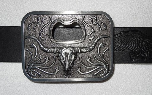Пряжка Longhorn Western с застежкой, состаренное серебро