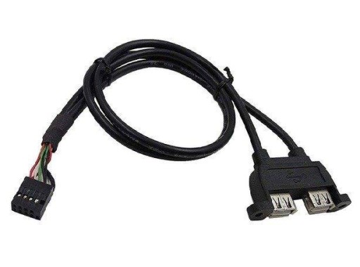 Gniazdo USB A podwójne do obudowy z gniazdem 2x5