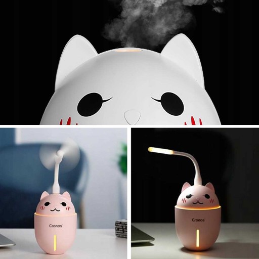 ULTRADŹWIĘKOWY DYFUZOR ZAPACHOWY NAWILŻACZ POWIETRZA LAMPKA BIAŁY LED 3w1