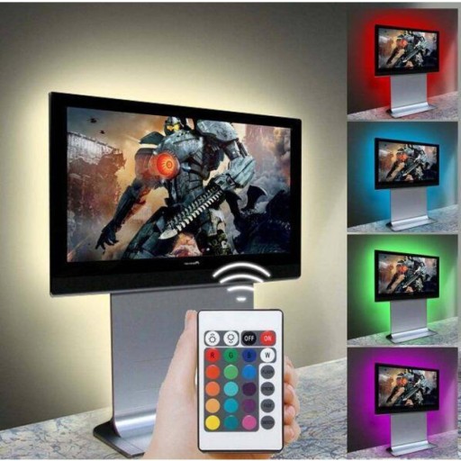 ПОДСВЕТКА ТЕЛЕВИЗОРА 16 СВЕТОДИОДОВ RGB 300см ПУЛЬТ ДУ USB