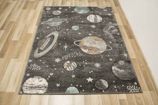 120x170 см ГРАФИТОВЫЙ КОВЕР LIMA PLANET SPACE GALATICA ДЛЯ КОМНАТЫ МАЛЬЧИКА
