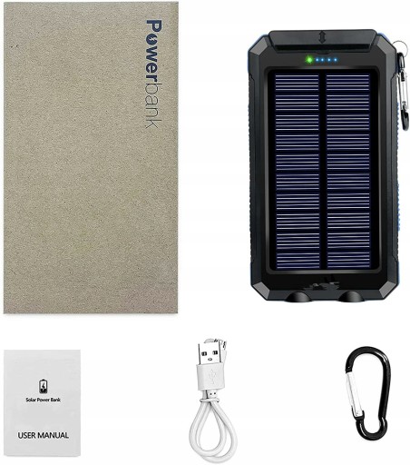 СОЛНЕЧНОЕ ЗАРЯДНОЕ УСТРОЙСТВО POWERBANK 20000 мАч, 2xUSB-ФОНАКАР