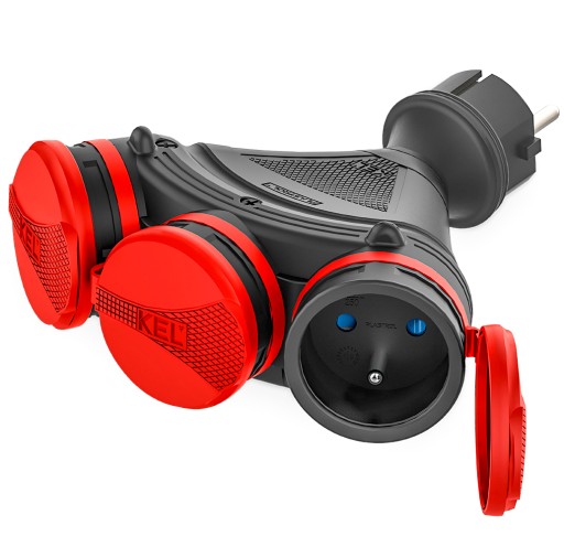 Разветвитель резиновый 3-гран 16А IP54 GN-X3