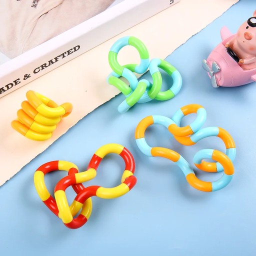 ИГРУШКА-АНТИСТРЕСС FIDGET TOYS крутая поп-змейка с кубиками-пазлом