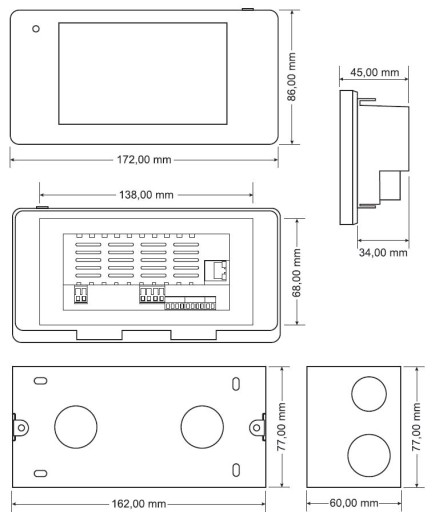 P2 AUDIO RADIO INTERNETOWE PODTYNKOWE Z BT + GŁOŚNIKI 2X 40W