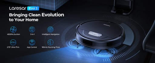 Робот-пылесос Laresar со шваброй, автоматический пылесос 4500Па, Evol 3