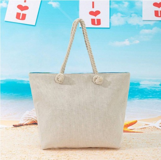 TORBA PLAŻOWA Z UCHWYTEM ZAPINANA ZAMEK SHOPPER TOREBKA NA PLAŻĘ PIKNIK MIX