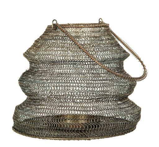 LAMPION STYL LOFT metalowy złoty wys. 23cm