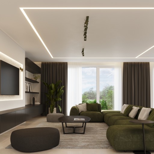 Plafon RING 4L zielony oliwkowy oryginalna lampa sufitowa listwa do holu