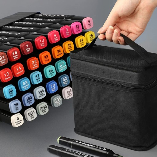 80 COLORS ARTIST ALCOHOL MARKERS DUAL TIPS MARKER PENS PERMANENT WITH BAG