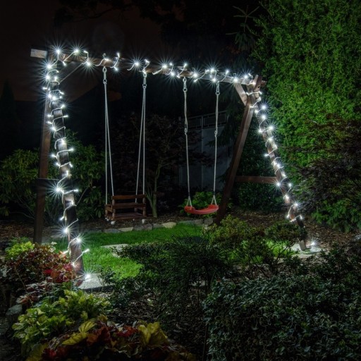РОЖДЕСТВЕНСКИЕ ОГНИ 100 LED ХОЛОДНЫЙ БЕЛЫЙ ГОРЯЧИЙ + ВСПЫШКА