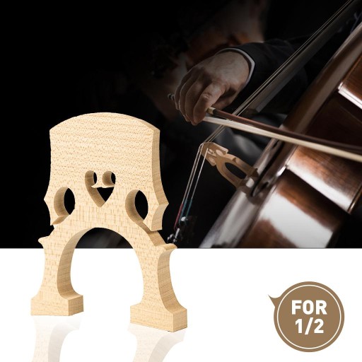 Adjustable Maple Cello Bridge Spare Part for 1/2 Size Cello Instruments 1:2