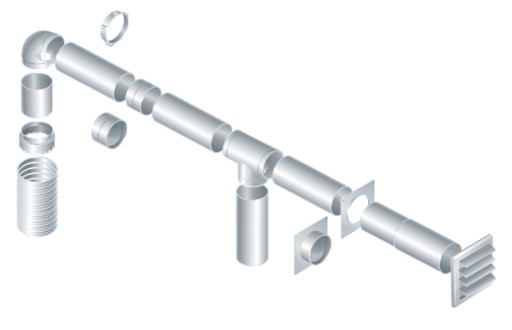 СОКРАЩЕНИЕ ДЛЯ КРУГЛЫХ КАНАЛОВ FI125MM FI100MM ВЕНТИЛЯЦИЯ ПВХ ВЕНТИЛЯЦИИ