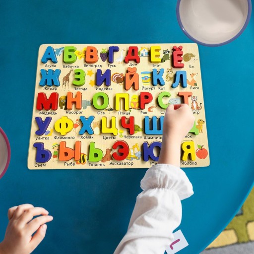 1шт русский алфавит слова деревянный пазл