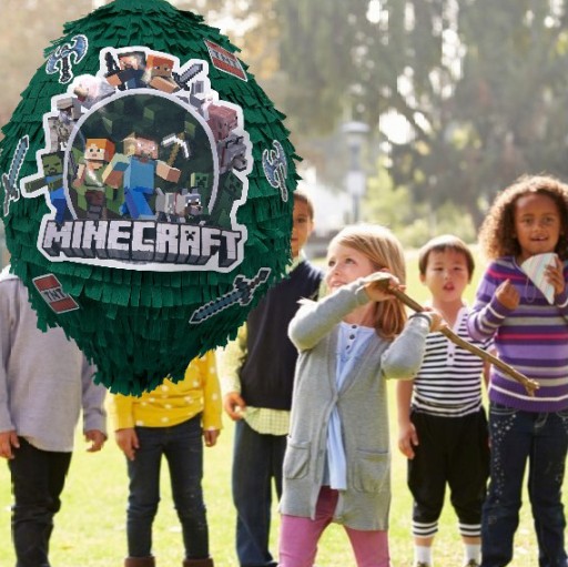 PINIATA NA URODZINY MINECRAFT CREEPER PIKSELE TNT PREZENT DUŻA 85cm