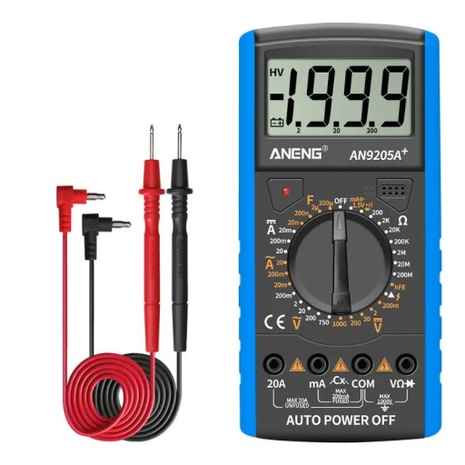 Электрический тестер Ручной измерительный прибор AN9205A AC DC Мультитестер с ЖК-дисплеем