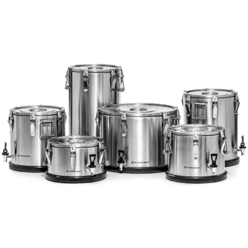 TERMOS STALOWY TRANSPORTOWY Z KRANEM 10L FORGAST