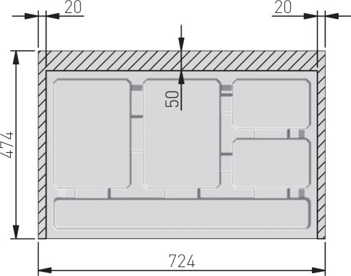 Axispace Caskets с молекулами графена, 2x15l, 2x7l, для ящика 800 мм, GTV