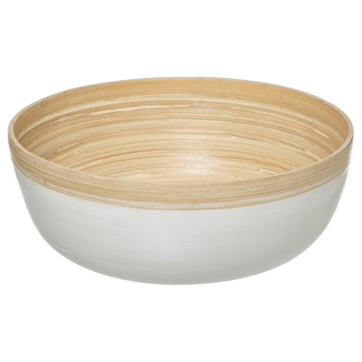Бамбуковая миска круглая, БЕЛАЯ, 30 см, салатница