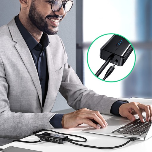 СЕТЕВОЙ АДАПТЕР UGREEN ETHERNET-ХАБ USB — RJ45 10/100 Мбит/с / 3 порта USB 2.0