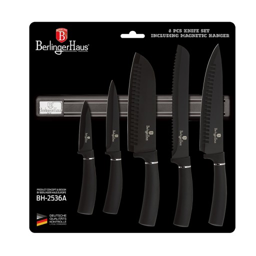 НОЖИ С ПОЛОСКОЙ BERLINGER HAUS BLACK SILVER BH-2536