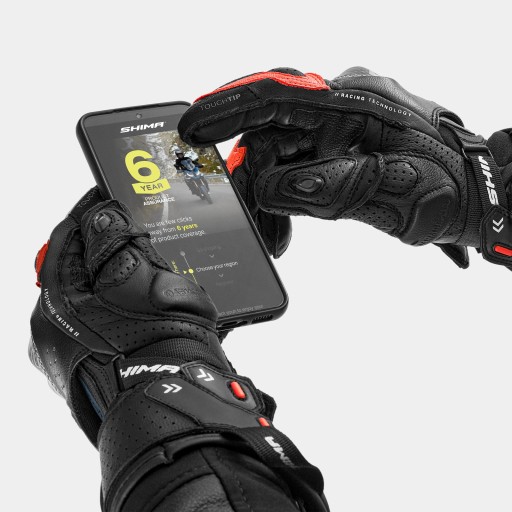 SHIMA RS-3 RED FLUO мужские кожаные мотоциклетные спортивные перчатки GRATIS