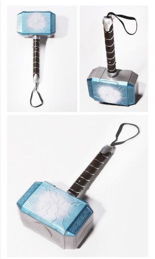Młot THORA świecący Avengers Mjolnir dźwięk światło młotek replika 24h z PL