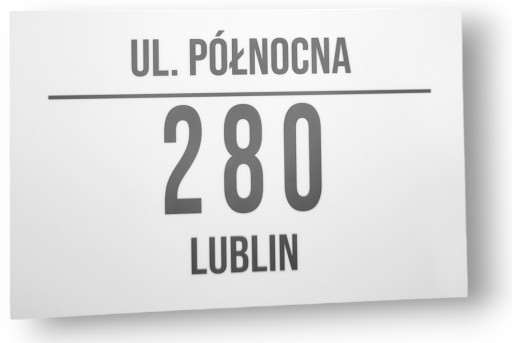BIAŁA TABLICA ADRESOWA TABLICA Z NUMEREM DOMU NUMER DOMU 32x21cm