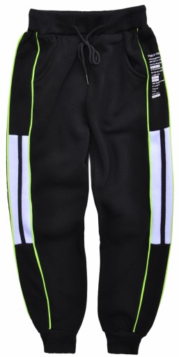 GROS Spodnie dresowe czarne joggery Dresy lekko ocieplane r 110/116
