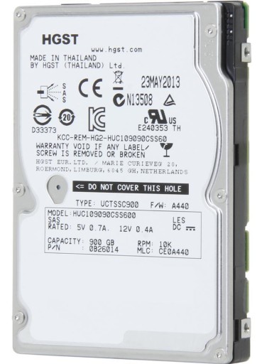 HGST 900GB 6G SAS 10k 64MB 2.5'' HUC109090CSS600