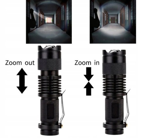 ТАКТИЧЕСКАЯ СВЕТОДИОДНАЯ ЛАМПА ZOOM МОЩНЫЙ CREE DIODE