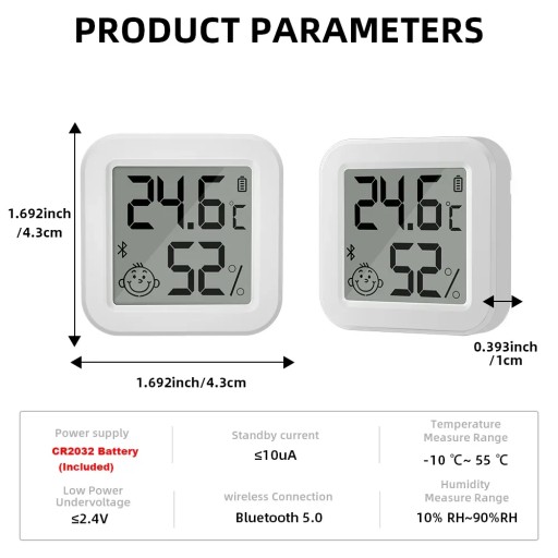 Czujnik temperatury, wilgotności Tuya THB1 łączność z bluetooth