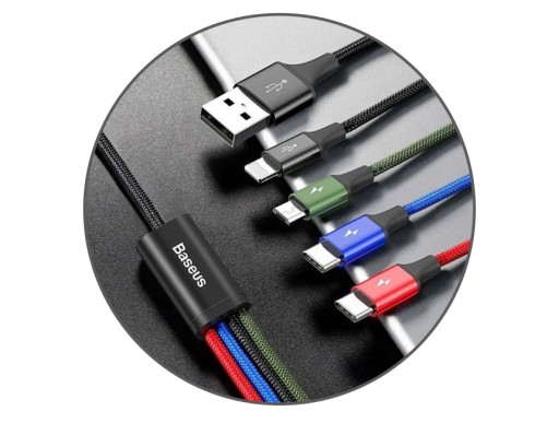 USB-кабель Baseus 4IN1 для IPHONE MICRO 2X USB-C 3,5A