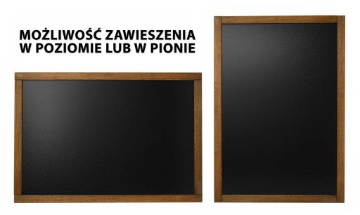 DUŻA TABLICA KREDOWA DREWNIANA RAMA PION POZIOM