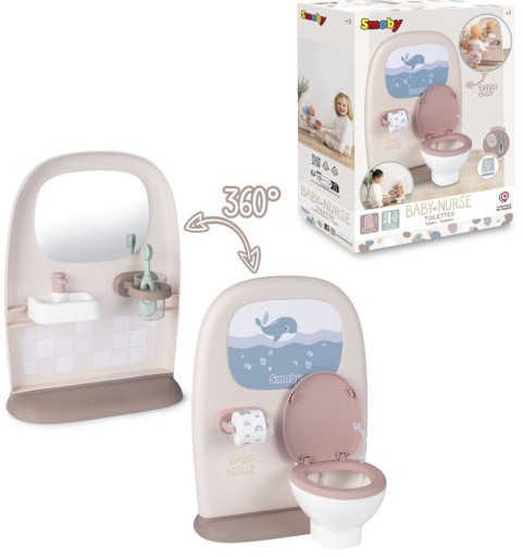 SMOBY BABY NURSE ТУАЛЕТ ДВУХСТОРОННИЙ ВАННАЯ ДЛЯ КУКЛЫ С АКСЕССУАРАМИ