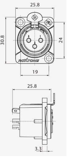 ROXTONE RX3FD-BG GNIAZDO TABLICOWE ŻEŃSKIE XLR