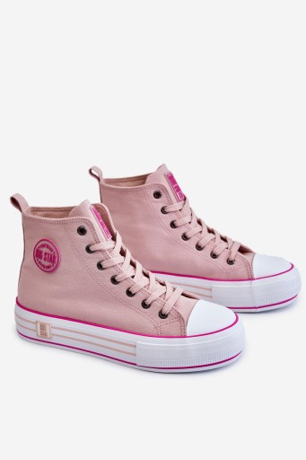 ВЫСОКИЕ КРОССОВКИ BIG STAR LL274186 РОЗОВЫЕ 39