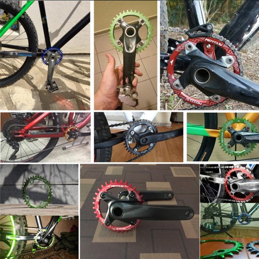 Rowerowa zębatka 104BCD wąska, szeroka, jednobiegowa, zielona 36T