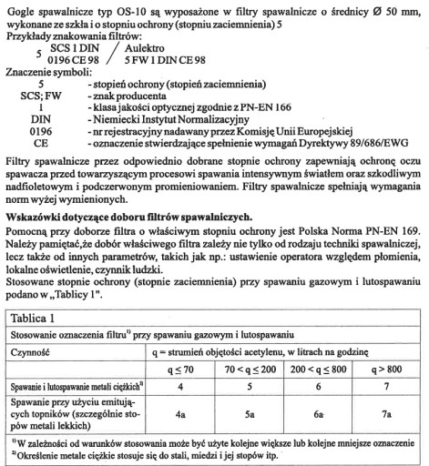 Okulary spawalnicze OS-10 POMET
