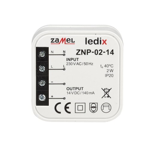 ZAMEL LEDIX ZASILACZ LED DOPUSZK. 14V 2W ZNP-02-14