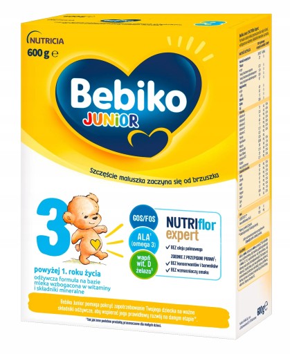 BEBIKO JUNIOR 3 NUTRIFLOR EXPERT МОЛОКО ДЛЯ ДЕТЕЙ С 1 ГОДА 5 X 600 Г