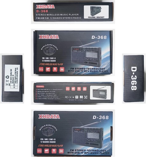 Портативное FM/AM-радиоприемник XHDATA D368 (MW)/SW BT USB