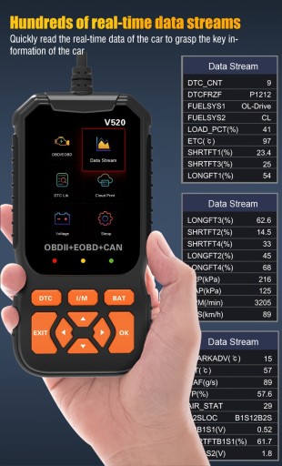 Автомобильный сканер OBD2 в режиме реального времени, профессиональный механик