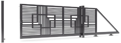 Przęsło Nowoczesne Ogrodzeniowe Ogrodzenia Bramy BR1542 RAL 7016 200x110 cm