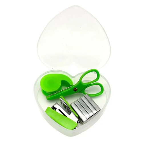 LOLEDE 1Box Mini Stapler Set with Staples Scissors Binding Tools Office Can