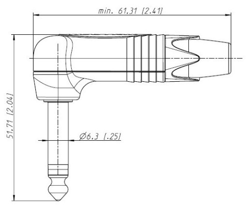 NEUTRIK NP-2RX - WTYK KĄTOWY 6.3mm mono