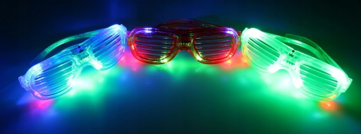 ŚWIECĄCE Okulary ŻALUZJE led impreza kolory