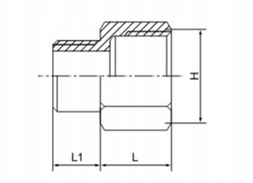 Переходной ниппель 3/8 x 1/4, резьба из нержавеющей стали, M/M