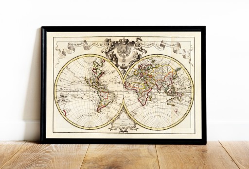 Карта плоской почвы плоская земля 1893 г. Подарок для плоской -размер 30x40 (A3)